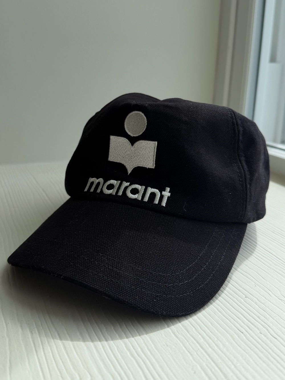 Isabel Marant Black Cap with White Logo
